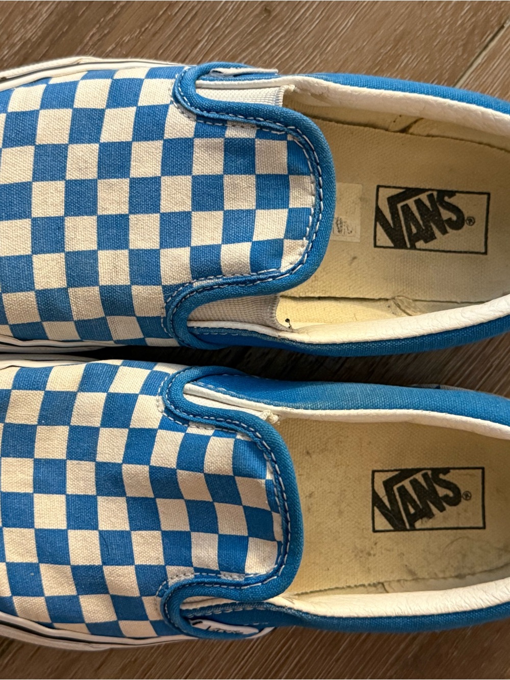 Kids VANS blue check shoes